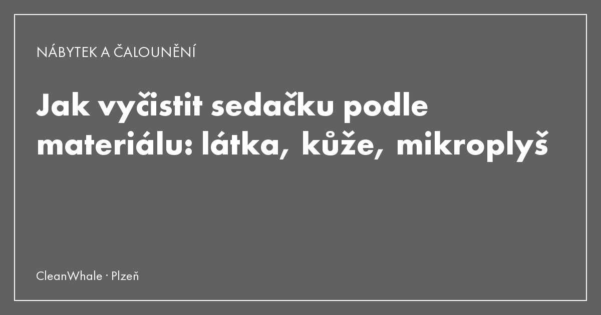 Jak vyčistit sedačku podle materiálu: látka, kůže, mikroplyš